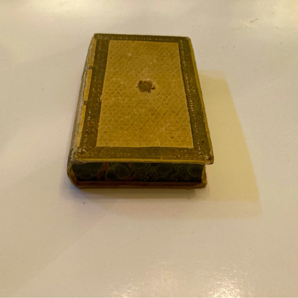 Antique handmade paper book box with cover (detached) classic gold leaf edges